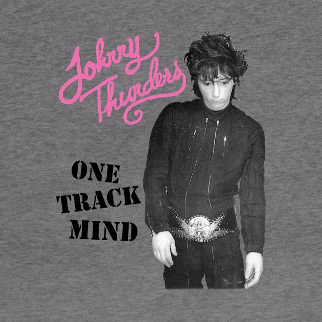 Johnny Thunders- One Track Mind on a white ringspun by Hoang Bich